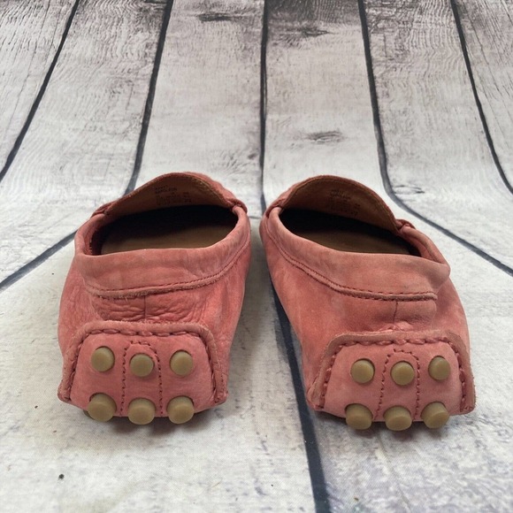 Coach Loafer Womens Size 6.5 Leather Neopoleon Flats Gold Metal Plate‎ Pink - Picture 7 of 10